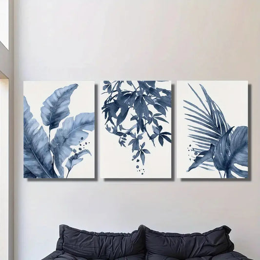 3pcs Tropical Monstera & Banana Leaf Watercolor Metal Print Ready to Hang Art