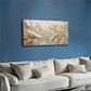 Elegant White Golden Floral Design Wall Art Canvas Office Home Room Framed 120x60cm