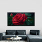 Single Wet Red Rose painting Wall Art Canvas Office Home Room Framed 120x60cm
