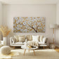 Large Yellow Tree Painting Wall Art Canvas Office Home Room Framed 120x60cm