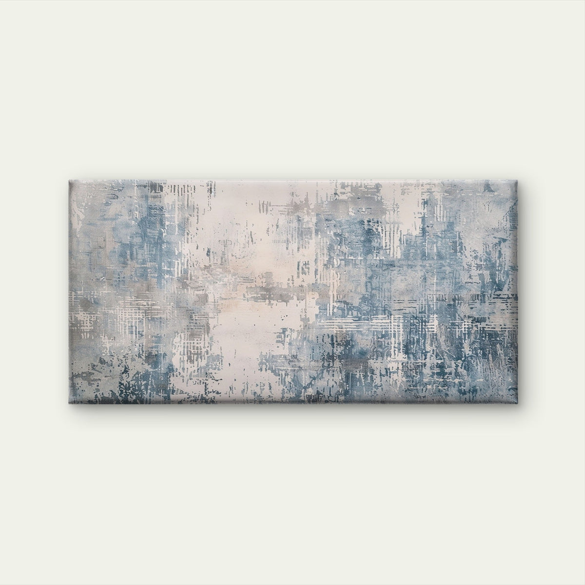 Modern Dusty Blue Beige Wall Art Canvas Office Home Room Framed 120x60cm