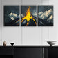 3pcs A painting of the top of a mountain Metal Print Ready to Hang Art