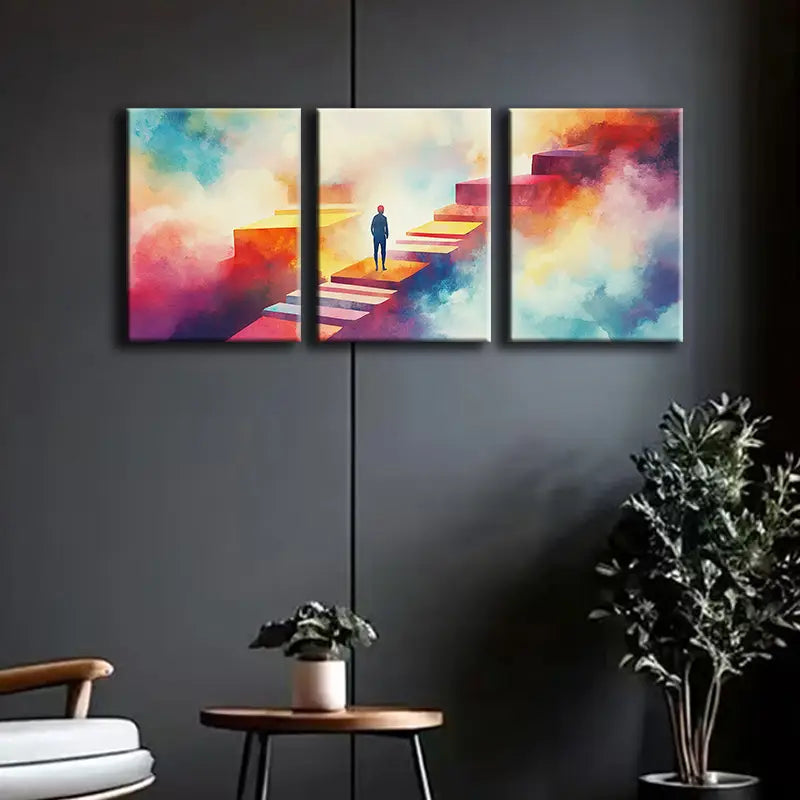 3pcs The for Man at the Top Metal Print Ready to Hang Art