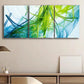 3pcs Green Digital Art Metal Print Ready to Hang Art
