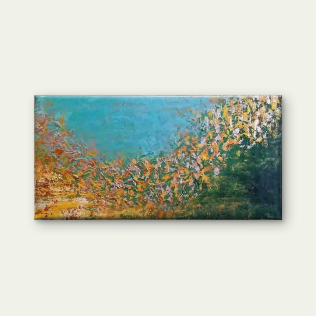 Abstract Colorful Textured Wall Art Canvas Office Home Room Framed 80x45cm