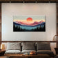 Abstract Mountain Sunset Paint Wall Art Canvas Office Home Room Framed 80x45cm