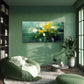 Green Yellow Abstract Wall Art Canvas Office Home Room Framed 120x60cm