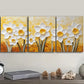 3pcs Textured daffodils Metal Print Ready to Hang Art