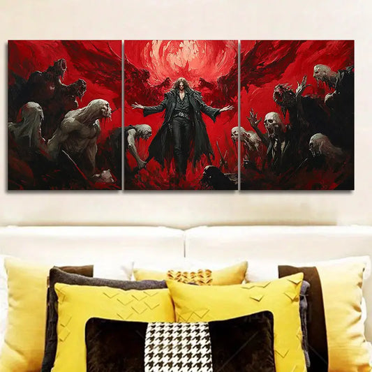 3pcs Castlevania Game Theme Metal Print Ready to Hang Art