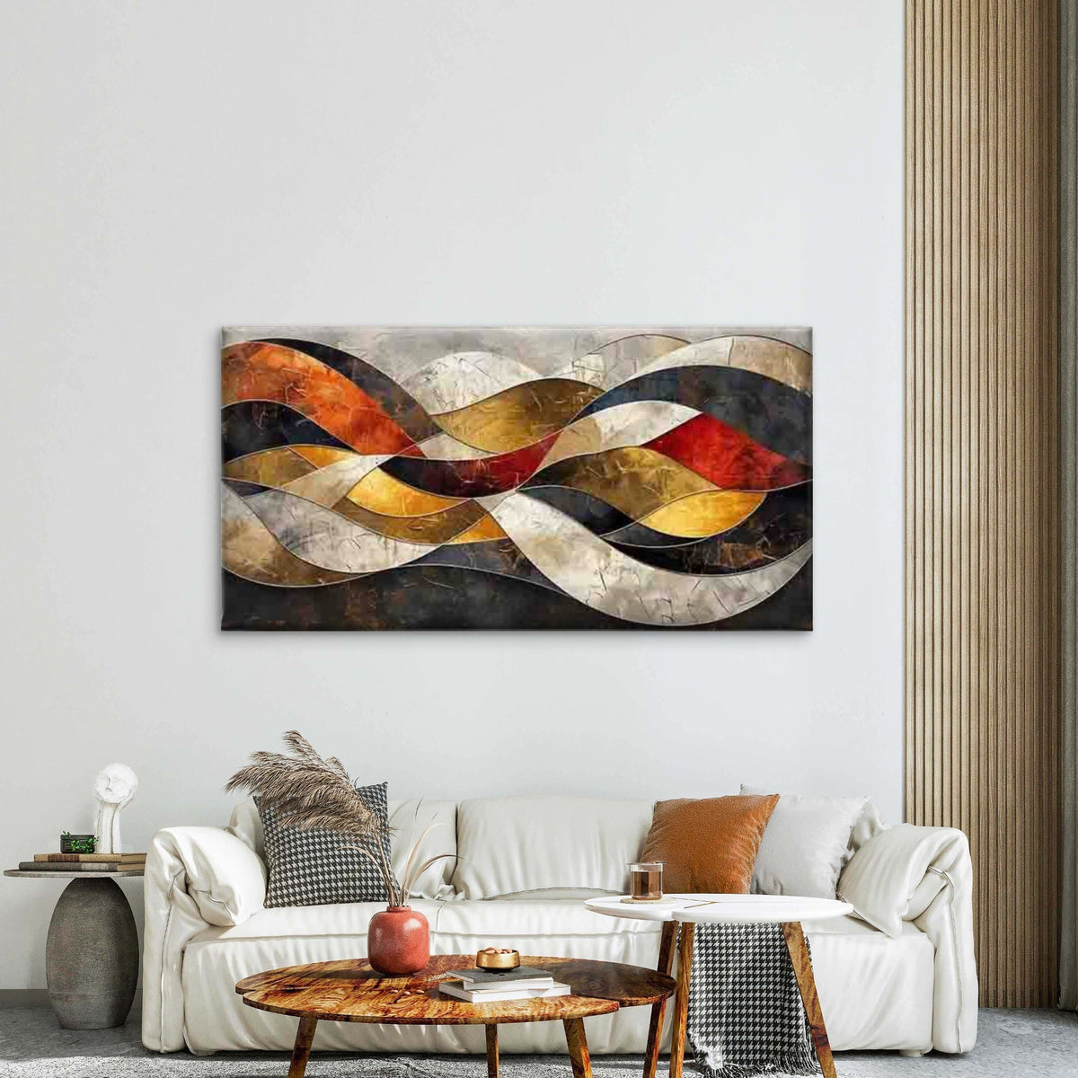 Modern Abstract Wall Art Canvas Office Home Room Framed 80x45cm