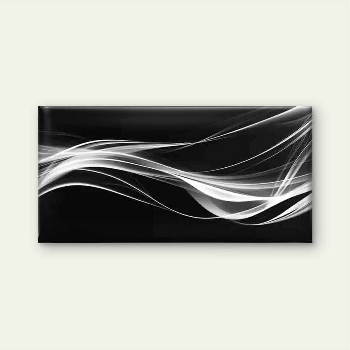 Abstract White Waves Wall Art Canvas Office Home Room Framed 80x45cm