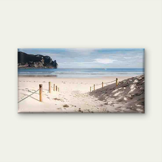 Seaside Scene with Sunny Beach Wall Art Canvas Office Home Room Framed 80x45cm