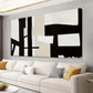 Black White Black & Grey White Abstract Wall Art canvas office home room framed 120x60cm