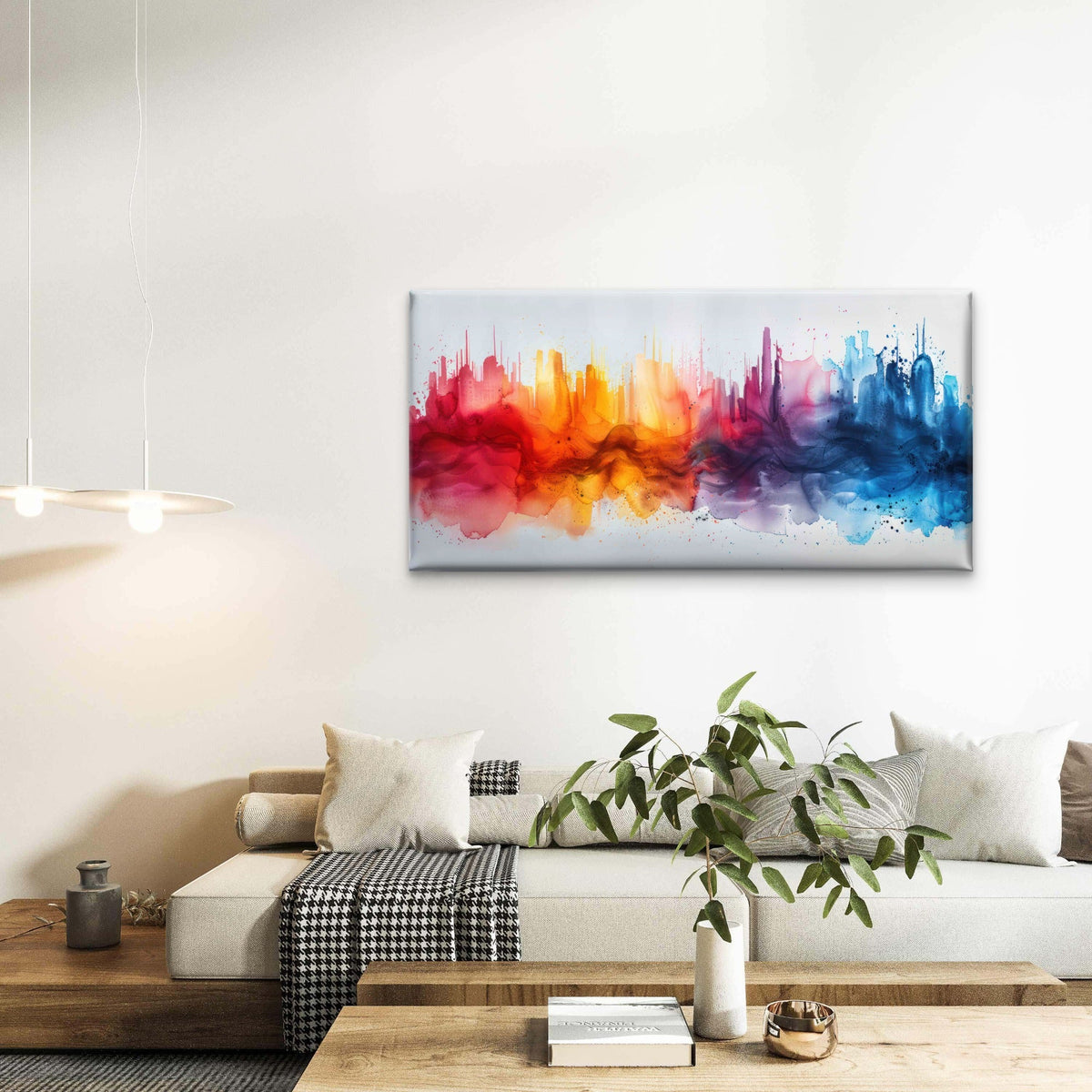 Abstract City Painting Wall Art Canvas Office Home Room Framed 120x60cm