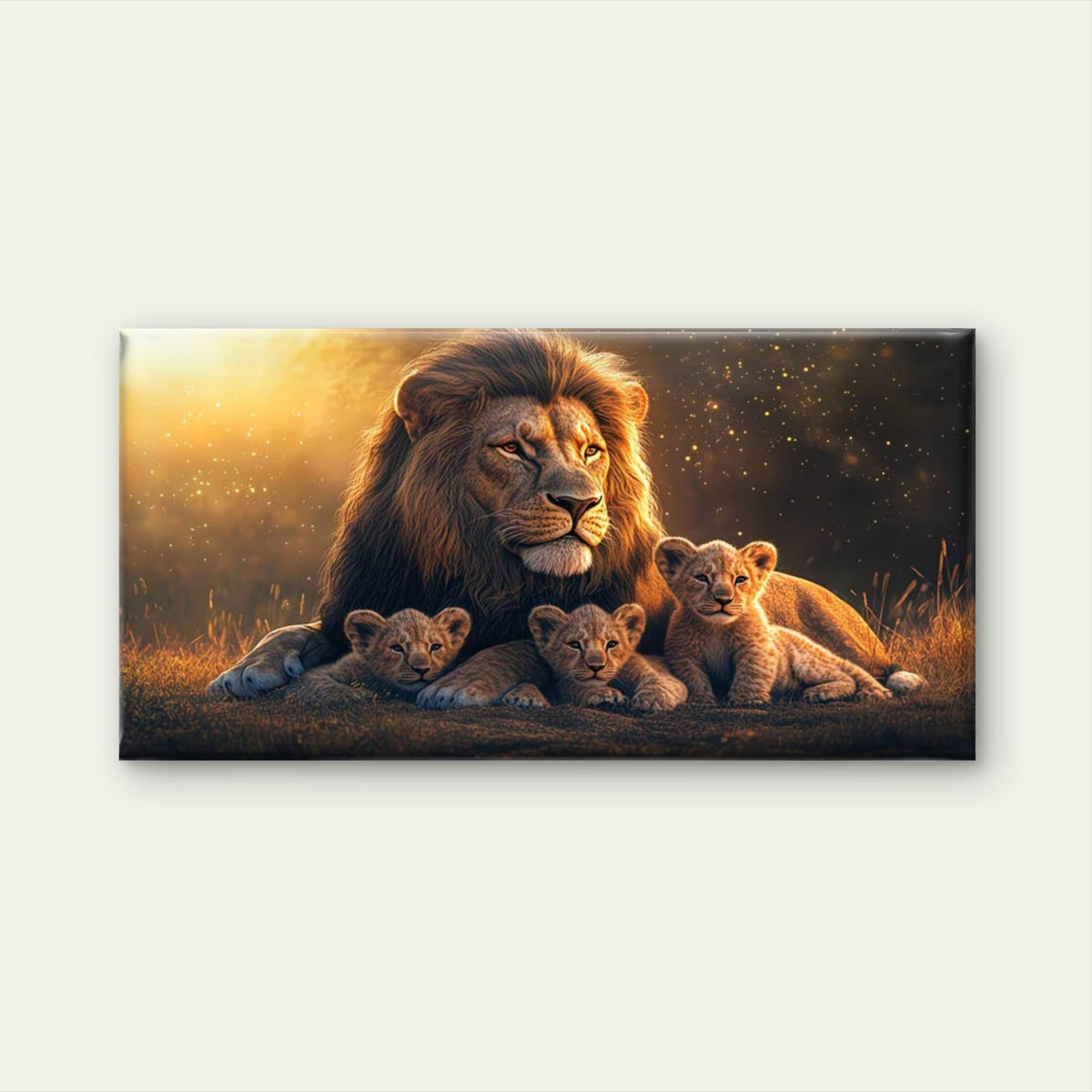Noble Heart Lion King Wall Art Canvas Office Home Room Framed 120x60cm