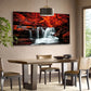 Waterfall Autumn Forest Red Forest Wall Art canvas office home room framed 80x45cm