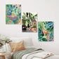 3pcs Animals and Plants, Leopard and Parrot in The Jungle, Wildlife Metal Print Ready to Hang Art