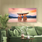 Floating Torii Gate Sunset Wall Art Canvas Office Home Room Framed 80x45cm
