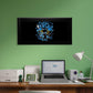 Dark Neon Warrior Wall Art Canvas Office Home Room Framed 120x60cm