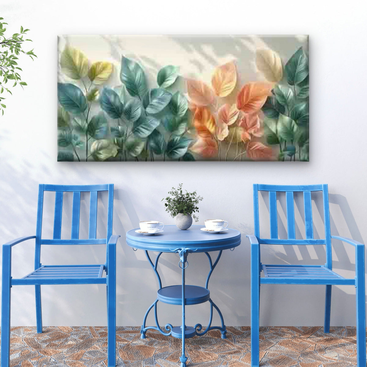 Abstract Colorful Leaf Art Wall Art Canvas Office Home Room Framed 120x60cm