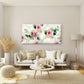 Pink Floral Gold Veins Marble Pattern Wall Art Canvas Office Home Room Framed 120x60cm