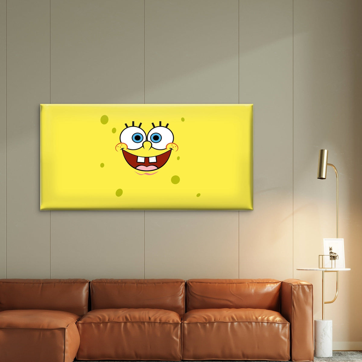Yellow Sea Sponge Cartoon Wall Art Canvas Office Home Room Framed 120x60cm