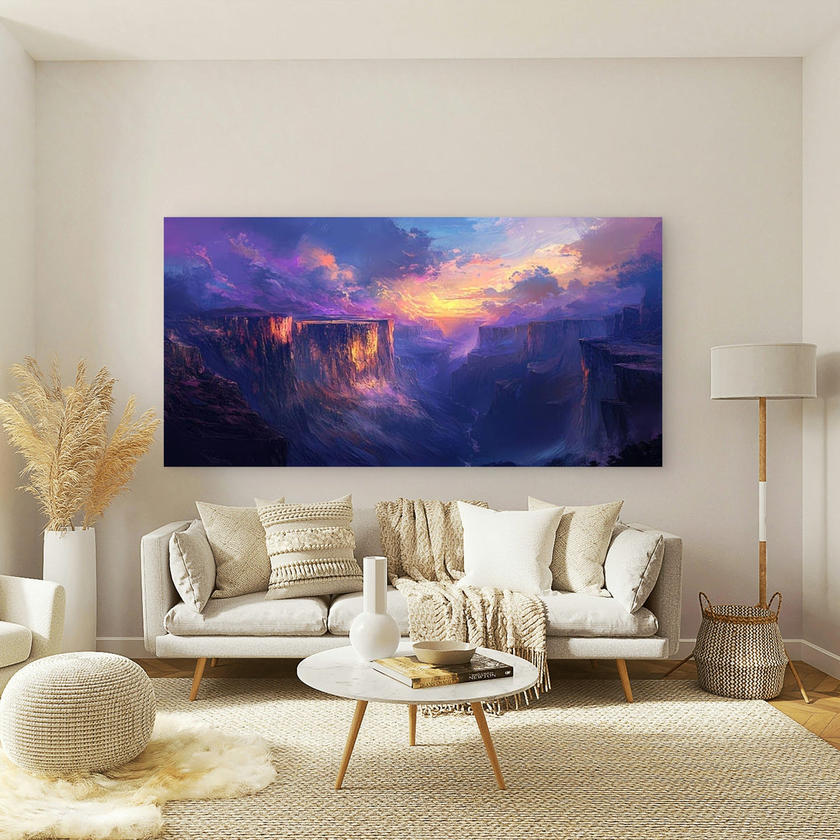 Featuring a Sunset Landscape Wall Art Canvas Office Home Room Framed 120x60cm