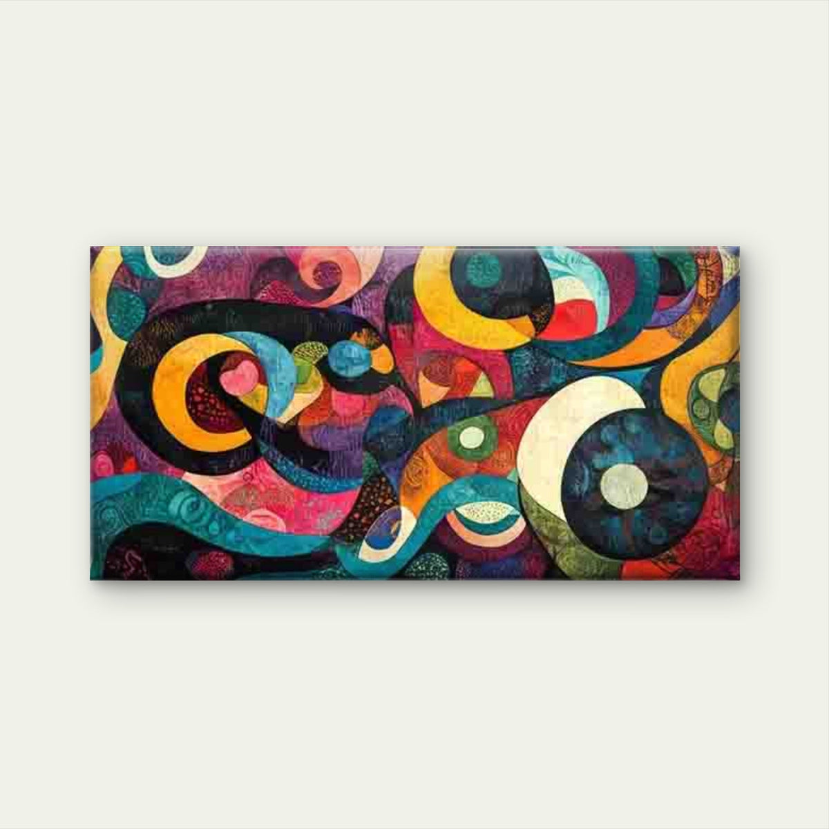 Abstract with Vibrant Colors Wall Art Canvas Office Home Room Framed 120x60cm