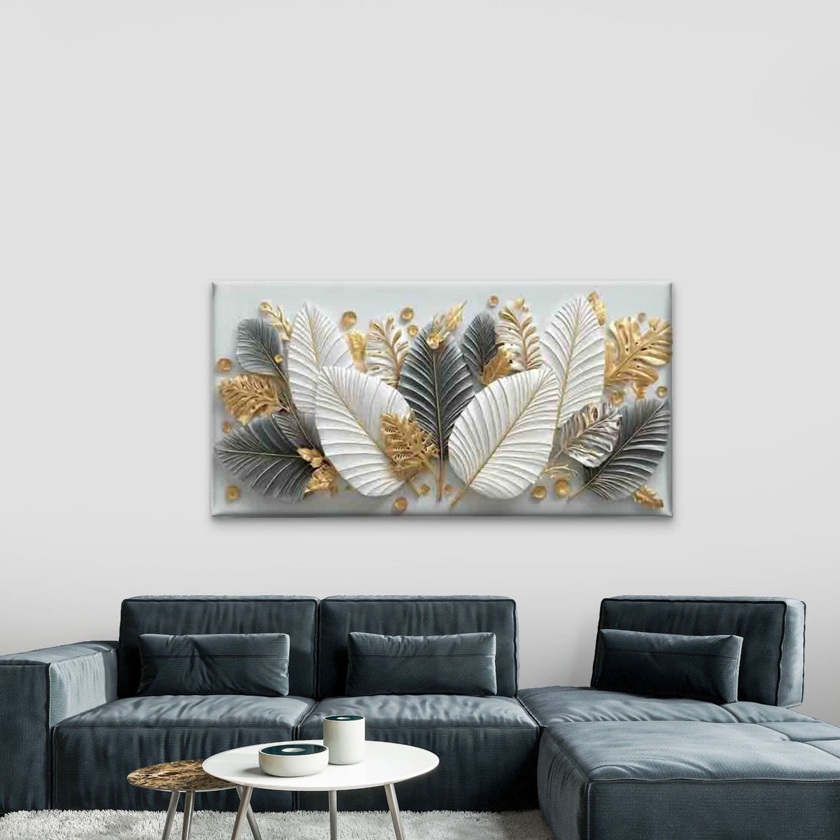 Golden And Colorful Leaves Wall Art Canvas Office Home Room Framed 120x60cm