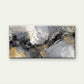 Gray Gold Abstract Waves Wall Art Canvas Office Home Room Framed 80x45cm