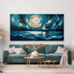 Coastal Beach Starry Nights Wall Art canvas office home room framed 120x60cm