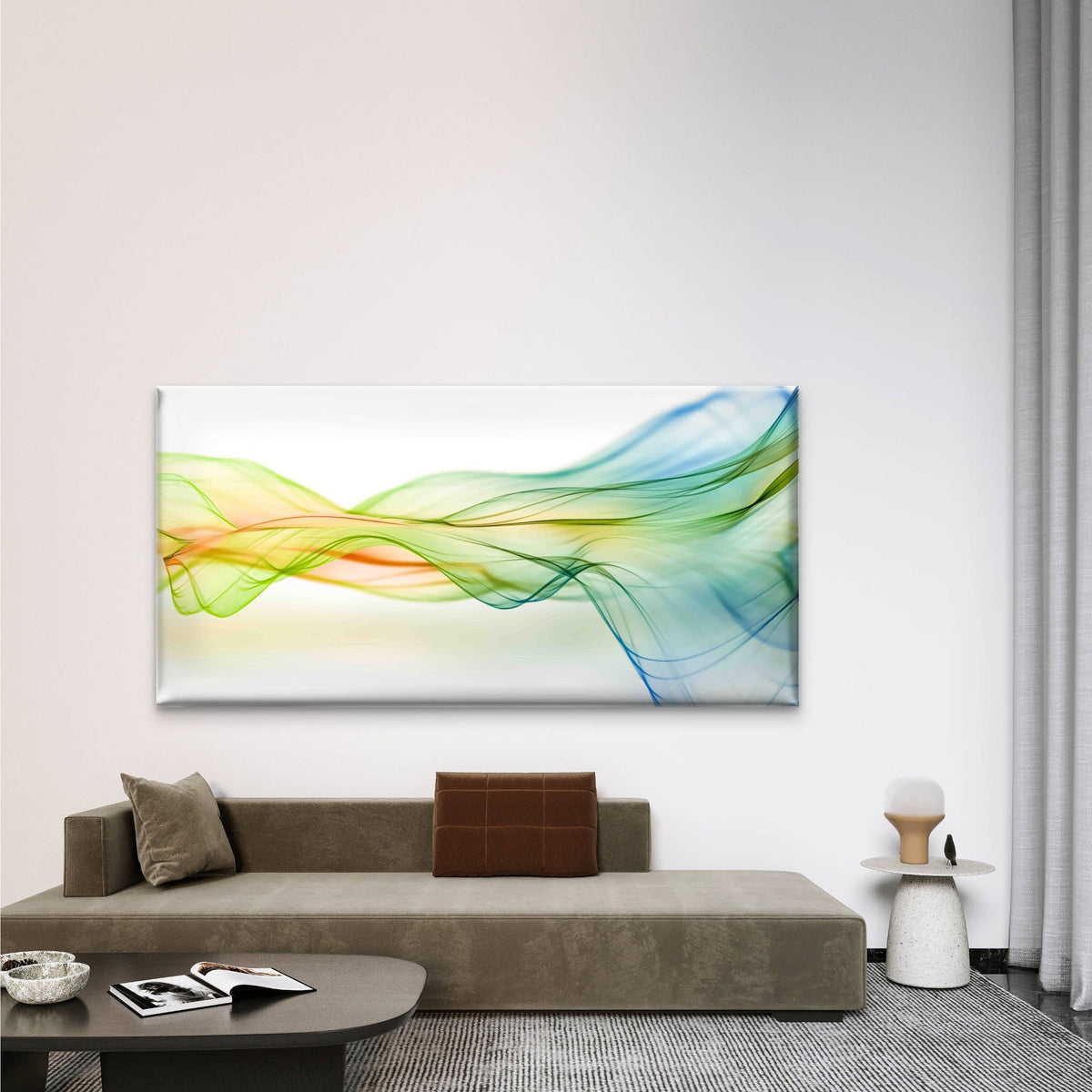 Abstract Wavy Lines Background Wall Art Canvas Office Home Room Framed 80x45cm
