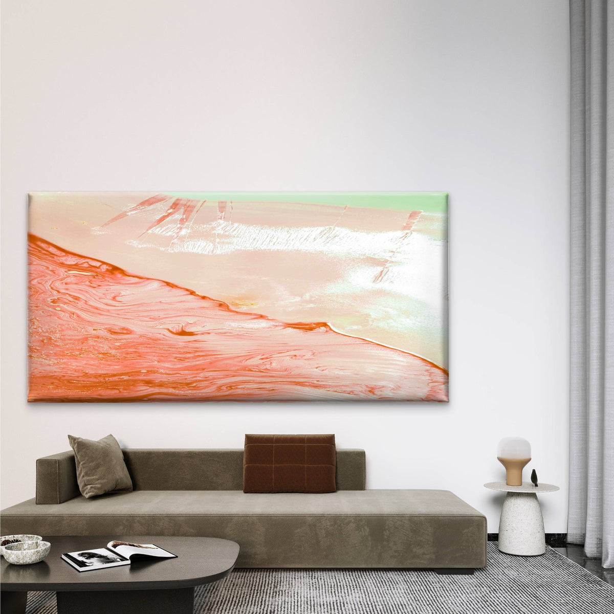Acrylic Fluid Art Wall Art Canvas Office Home Room Framed 80x45cm