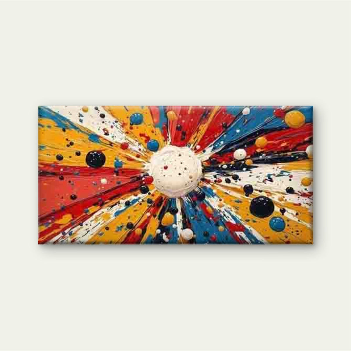 Vibrant Explosive Abstract Wall Art Canvas Office Home Room Framed 80x45cm