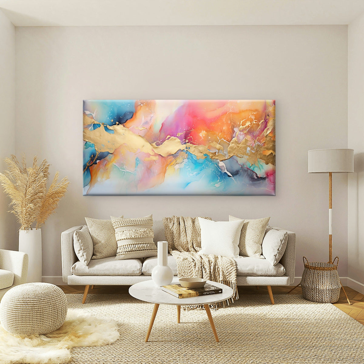 Radiant Alcohol Ink Dream Wall Art Canvas Office Home Room Framed 80x45cm