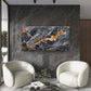 Abstract Modern Dark Stone Wave Wall Art Canvas Office Home Framed 120x60cm
