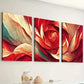 3pcs Modern Style Red Floral Landscape Art Reddish Wall Art Set Canvas Framed 40x60cm - High Quality Print 100% Australian Made Wall Canvas Ready to Hang