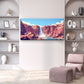 Geometric Canyon Waterfall Wall Art Canvas Office Home Room Framed 80x45cm