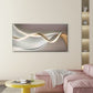 Abstract Wave Design in Neutral Wall Art Canvas Office Home Room Framed 120x60cm