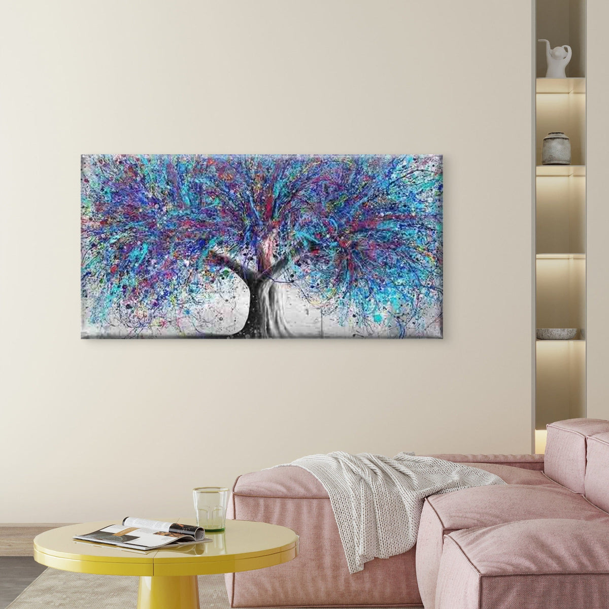 Abstract of a Colorful Tree Wall Art Canvas Office Home Room Framed 120x60cm