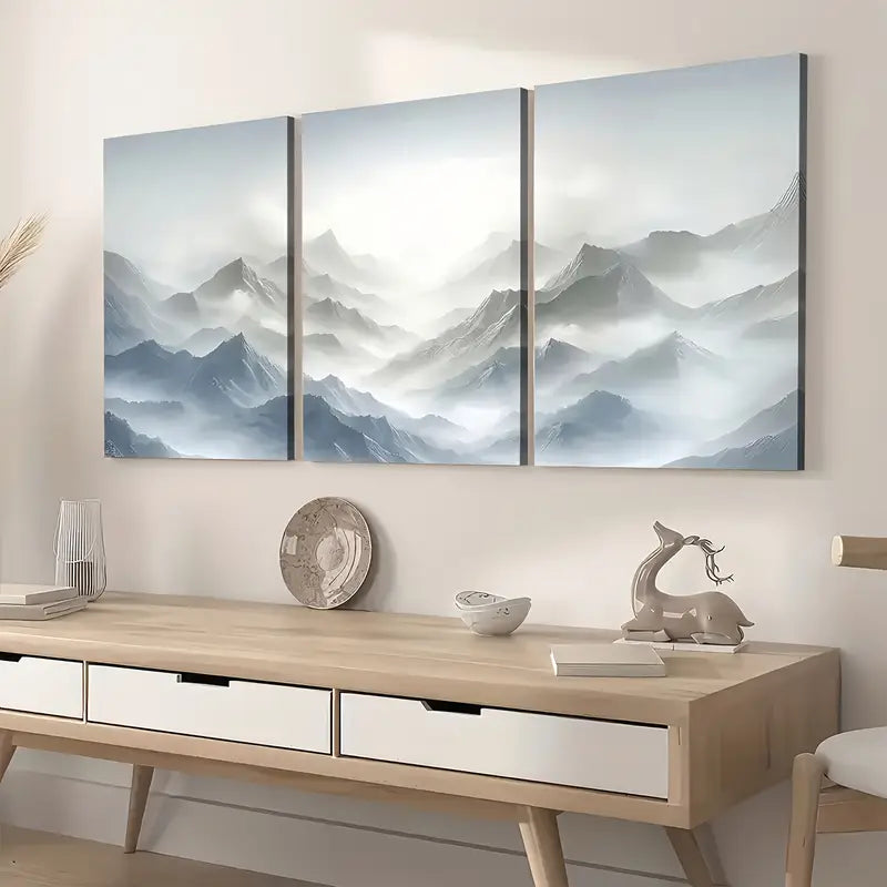 3pcs Ready to Hanging, Art Wind Mountain Formation Scenery, Art Wall Art Set Canvas Framed 40x60cm - High Quality Print 100% Australian Made Wall Canvas Ready to Hang