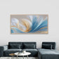 Golden & Blue Feather Abstract Wall Art Canvas Office Home Room Framed 120x60cm
