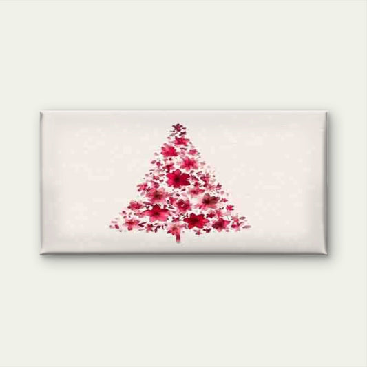 Abstract Floral Christmas Tree Wall Art Canvas Office Home Room Framed 80x45cm