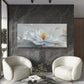 White for Lotus Flower Wall Art Canvas Office Home Room Framed 80x45cm