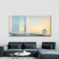 Geometric Shapes With Landscape Wall Art Canvas Office Home Room Framed 80x45cm