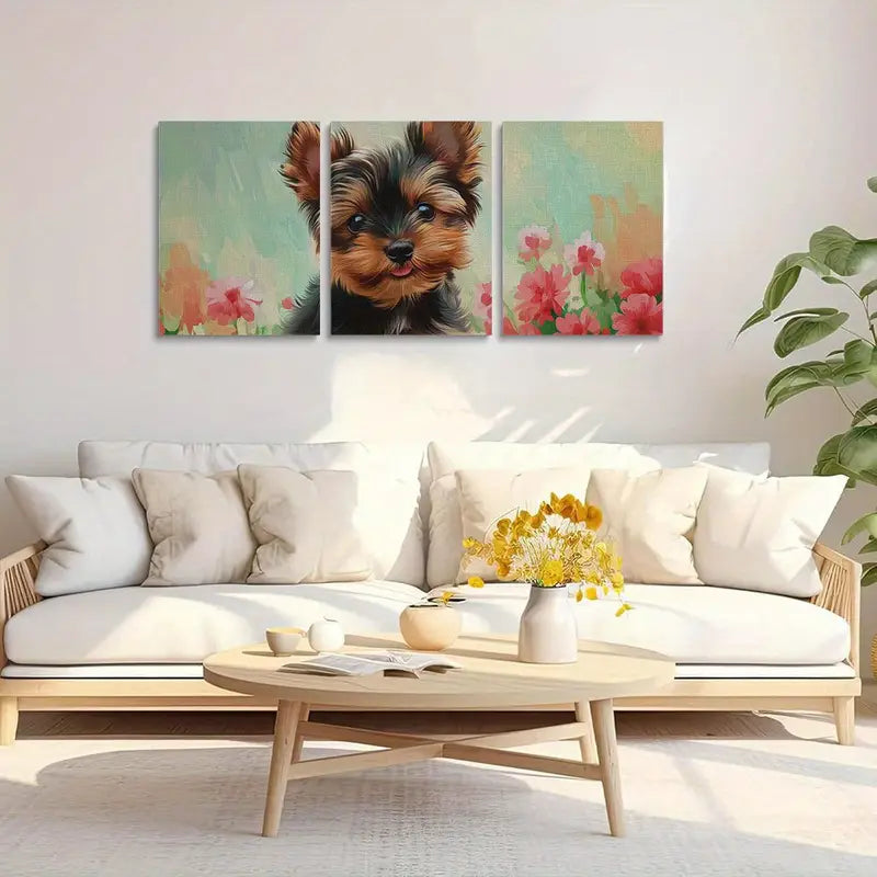 3pcs Watercolor Cute Dog animals Stunning Metal Print Ready to Hang Art