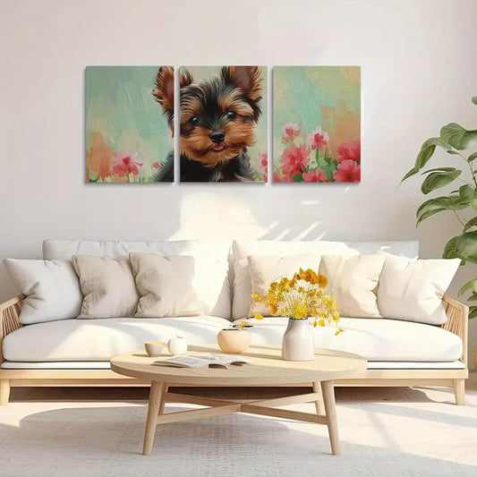 3pcs Watercolor Cute Dog animals Stunning Metal Print Ready to Hang Art
