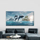 Abstract Dolphin Jumping Wall Art Canvas Office Home Room Framed 120x60cm