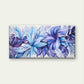 Blue Purple Leaf Design Wall Art Canvas Office Home Room Framed 120x60cm