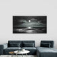 Moonlit Sea with Dark Clouds Wall Art Canvas Office Home Room Framed 120x60cm